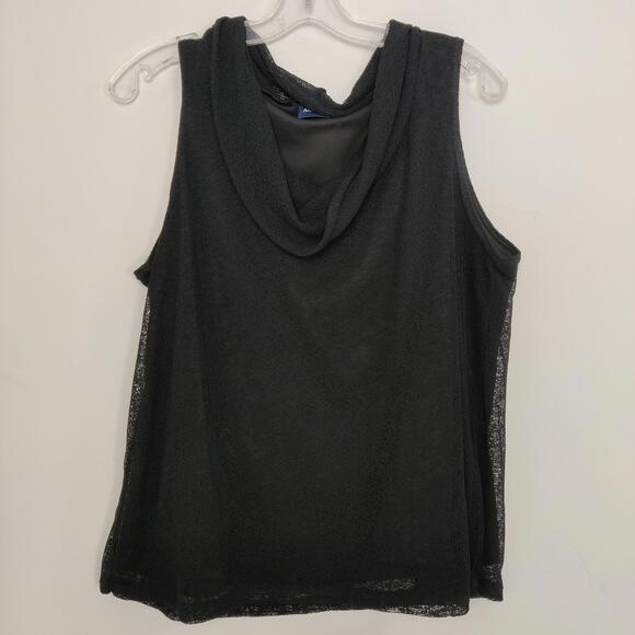 Addition Elle Tops - Addition Elle Black Sheer Overlay Sleeveless Top Size 1X Emo Goth Feminine